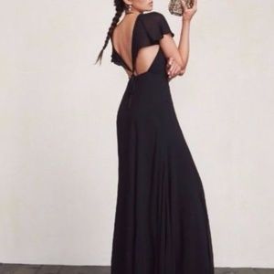 Reformation Avery Black Gown Maxi Dress